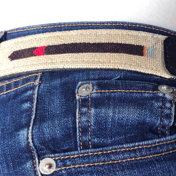 Crafty Fox Women\'s Leather Equestrian Needlepoint Belt-Cigar Theme